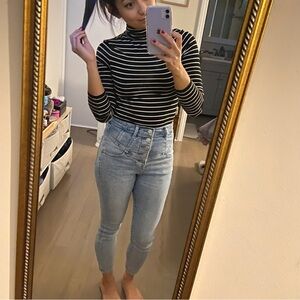 Black and White Striped Turtleneck